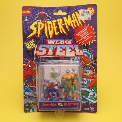 SPIDER-MAN WEB OF STEEL VS DR. OCTOPUS MARVEL Figur Diecast Vintage Toybiz 90er