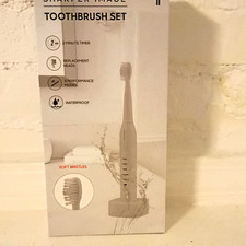 Sharper Image Electric Toothbrush Set Rechargeable 5-Speed Waterproof