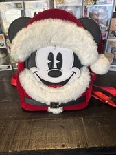 Exclusive Disney Parks Loungefly Santa Mickey Mouse Mini backpack 2019 Christmas