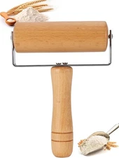 Non-stick wooden dough roller for pastry, tortilla, pizza, cookie, dumpling