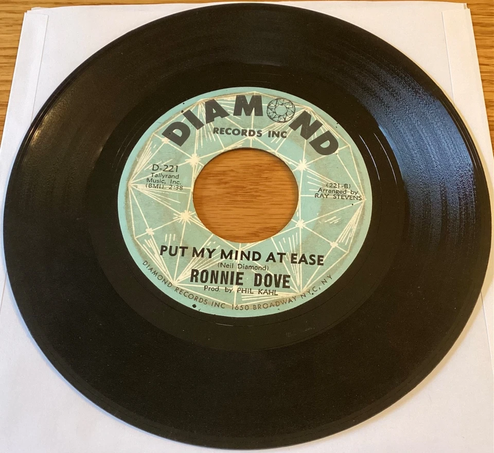 Ronnie Dove “My Babe / Put My Mind At Ease” 7" 45 rpm, D-221 - Image 3 of 4