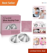 Silver Nipple Shields for Breastfeeding Cracked Nipples Healing Sore Nipple C...
