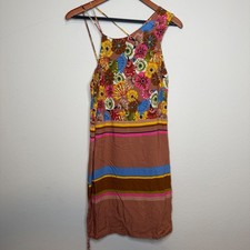 Farm Rio Floral Multi Strap Mini Dress Colorful Small Great Condition Boho Beach