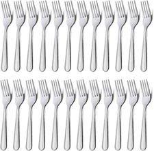 Stainless Steel Dinner Forks Silverware - 24 Pieces (7.1 Inch) Silver Dinner For