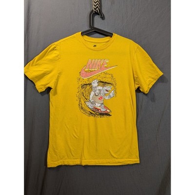 Nike Kids Yellow Turtle Surfing Graphic T Shirt Size M