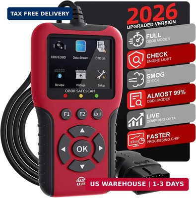2026 Enhanced Universal OBD2 Scanner, Check Engine Code Reader - 65000+ Fault Co