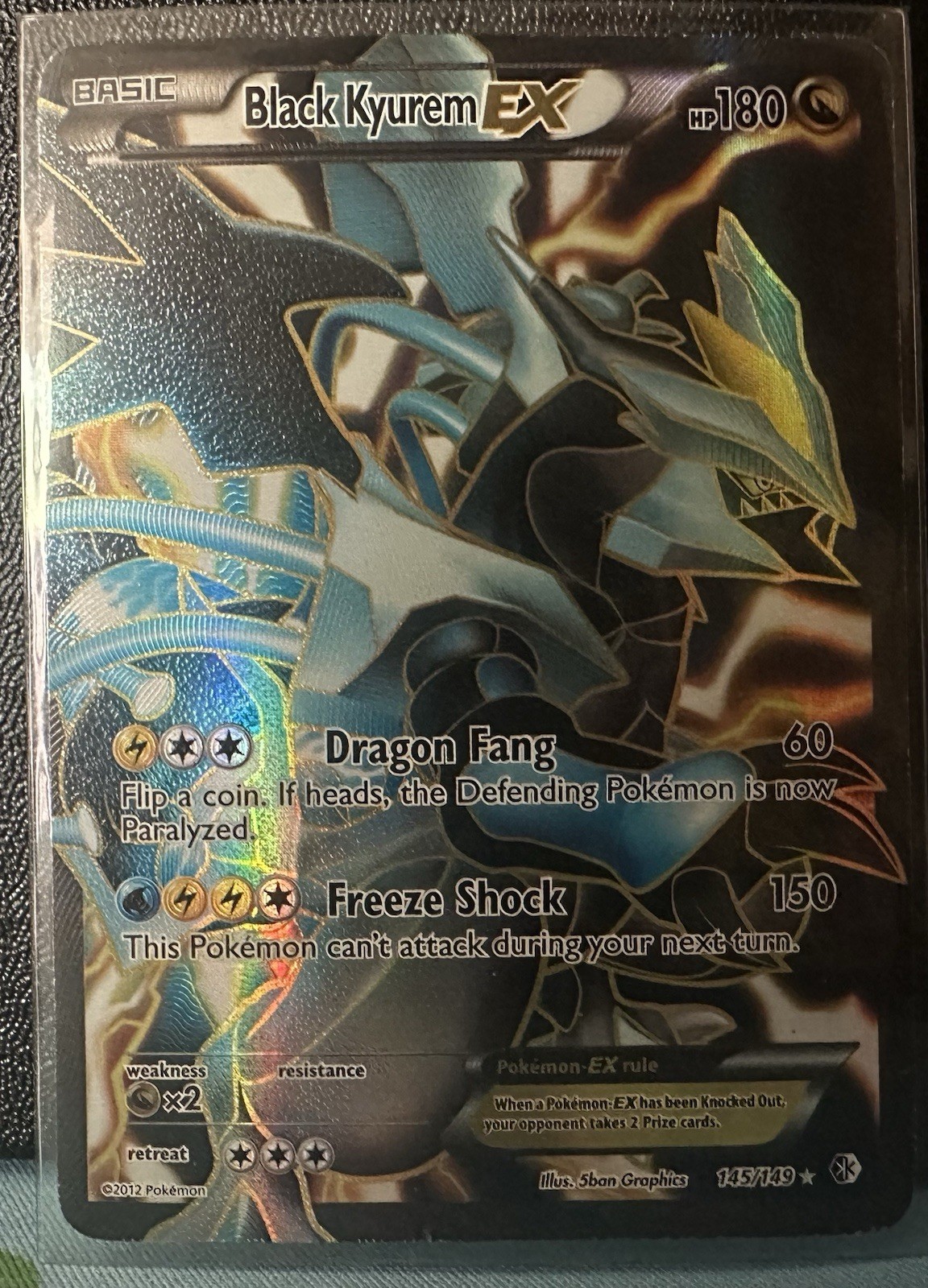 Pokémon Black Kyurem EX Full Art Ultra Rare Holo Boundaries Crossed 145/149