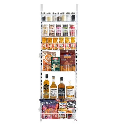 Door-Mounted Pantry Organizer 6-Level Storage Solution Robust Steel Constructed