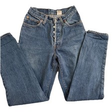 Vintage Levi's 501 Jeans Women's Size 5 FITS 24x 28.5 Blue USA Wash Em' Hot 80s