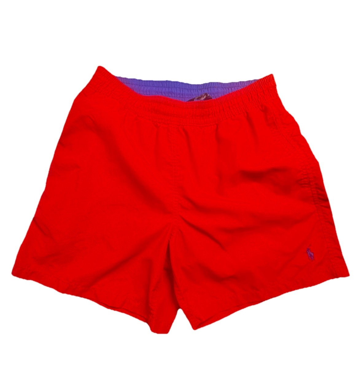 Polo Ralph Lauren Mens Swim Trunks S Navy Blue Nylon Board Shorts Lined Vintage
