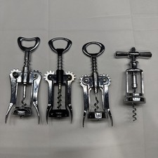 Lot of 4 Corkscrews Wine Bottle Openers Made In USA & Italy