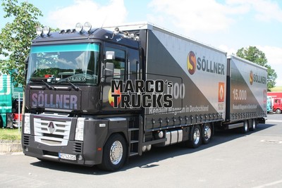 LKW Foto Renault AE Magnum Tankwagen Auflieger Deutschland schwarz Söllne #d1pz
