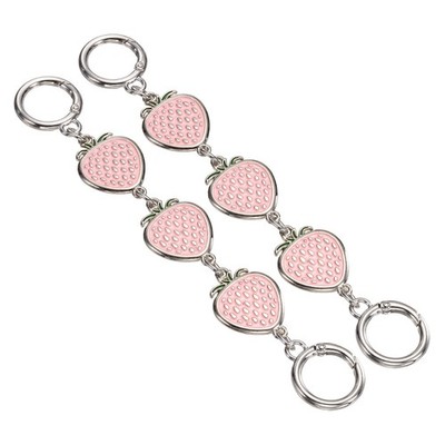 2 Stück Verlängerungskette 6,7\'' für Tasche Metall rosa Deko Erdbeere silber