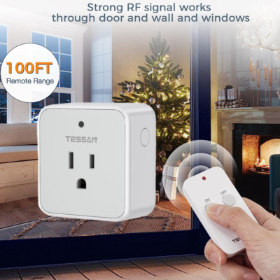 Remote Control Outlet Wierless On Off Switch Plug for Light Lamp Fan 100FT 1875W