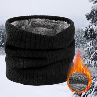 Winter Fleece Loop Schals Herren Damen Kinder Halswärmer Fleece dicker Schal DE
