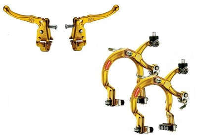 DIA COMPE OLD SCHOOL BMX TECH 3 MX121 LEVERS With MX1000 Brakes GOLD F/R