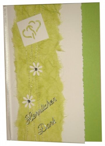 10 x Dankeskarten Hochzeit Verlobung DK008 in hellgrün