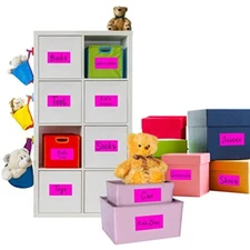 120 Removable Customizable Blank Labels, 2" x 4" Fluorescence Pink