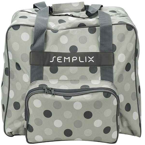 Semplix Overlocktasche-Coverlocktasche Polka Dots (Stein/Grau) Overlock Bis 42Cm-image