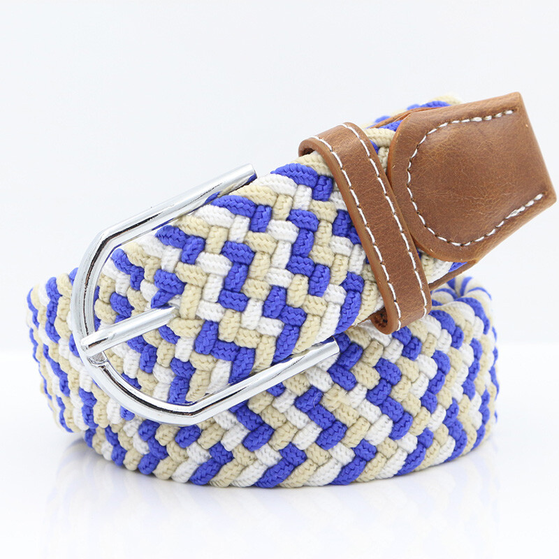 Men's Stretch Belt Braided Elastic Casual Weave Canvas Fabric Woven