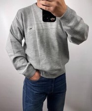 Lacoste made in France vintage 90s sweater pullover gray Large 100 cotton