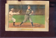 1911 T3 Turkey Red Cabinet #47 Frank Chance HOF Checklist Back POOR Chicago Cubs