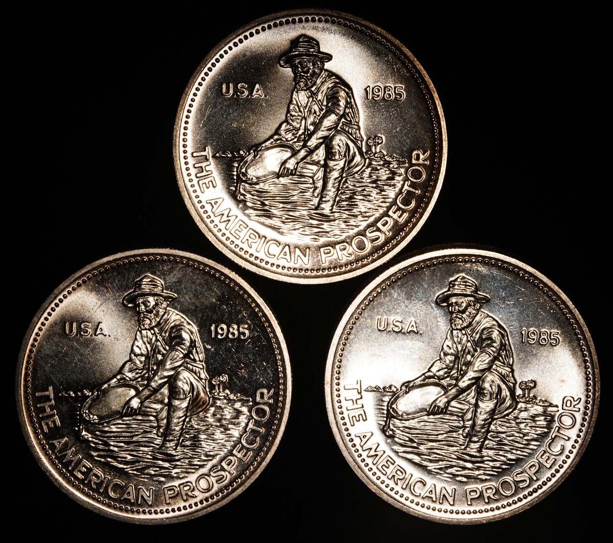 AMERICAN PROSPECTER 1オンスシルバーコイン MS70 1985 Engelhard American Prospector 1 Troy Oz Silver