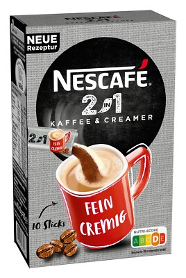Nescafe 2in1 Coffee & Creamer UNSWEETENED coffee singles -10 pc.--FREE SHIP