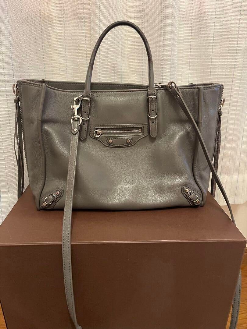 Balenciaga Papier A6 Leather Handbag 2way Shoulder Bag Gray Balenciaga Papier A6 Leather Handbag 2way Shoulder Bag Gray