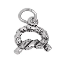 Pretzel Snack Pastry Food 3D 925 Solid Sterling Silver Charm MADE IN USA