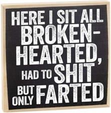 Here I Sit - Rustic Wooden Sign - Makes a Great Bathroom D&eacute;cor and Funny Gift