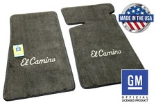 Usa-made Med Gray Floor Mat Set Wscript Logo For 1978-1987 El Camino Carpet