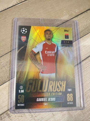 Gabriel Jesus Gold Rush Ultra Limited Edition Topps Match Attax 2024 014/100 GR1