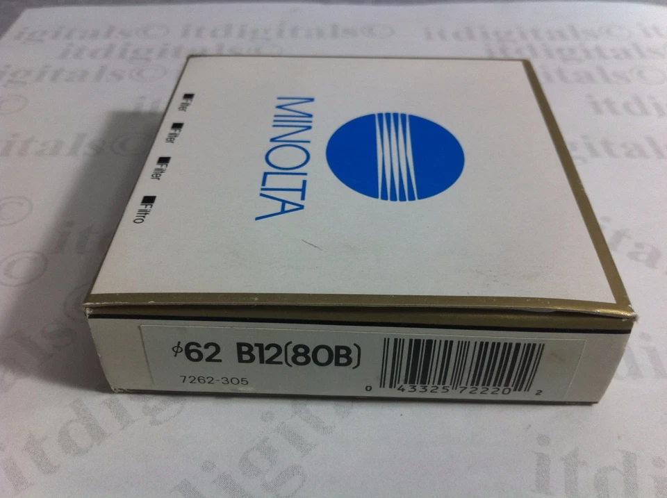 Genuine Minolta 62mm B12 Blue Color Lens Glass Filter Japan Origianl 62 mm 80B - Image 4 of 4