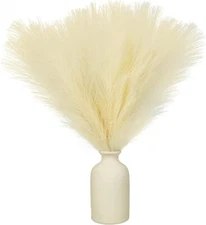 10Pcs 17'' /45cm Artificial Pampas Grass Fluffy Stem Grass Flower For Home Decor