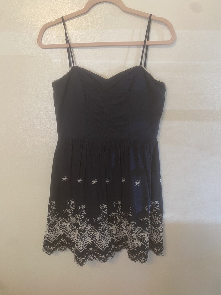 Speechless Navy and White Sweatheart necline corset back dress size 7 | eBay