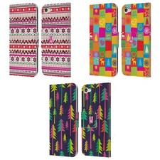 HEAD CASE DESIGNS HIPPIE XMAS LEATHER BOOK CASE FOR APPLE iPOD TOUCH MP3