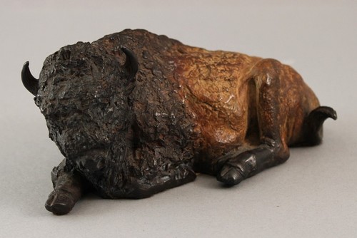Limited Edition Signed CYNTHIA RIGDEN American Western Bronze Bison Sculpture NR - Picture 3 of 9