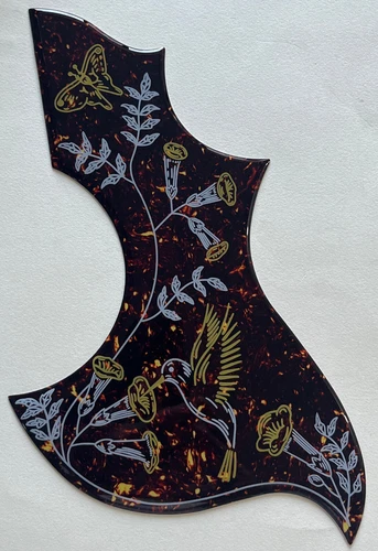 Crystal Brown Pickguard Fit Gibson Hummingbird Acoustic Guitar Self-Adhesive