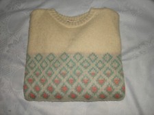 Vintage Beautiful Unique Ice Knit Pure Wool Multicolor Iceland Sweater Size XL