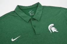 Nike Michigan State Spartans Mens XL Green Performance Dri-Fit Golf Polo Shirt