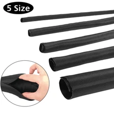 Braided Wire Cable Sleeve Split Loom Tubing Sheathing Self Wrap Management LOT