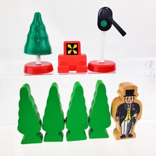 Imaginarium Wood Train Table Accessories Replacement Trees Signals People 8 pcs