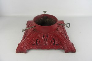 Antique Cast Iron Christmas Tree Stand green ornate large ...