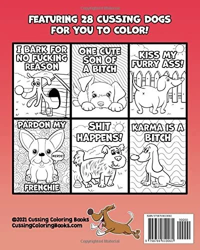 Swearing Dogs Coloring Book Adults: Cute and Funny Gift Dog Lovers - Picture 2 of 2
