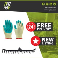 20 TOOTH BLACK POLYPROPYLENE BUNKER RAKE HEAD ONLY - With Gardening Gloves