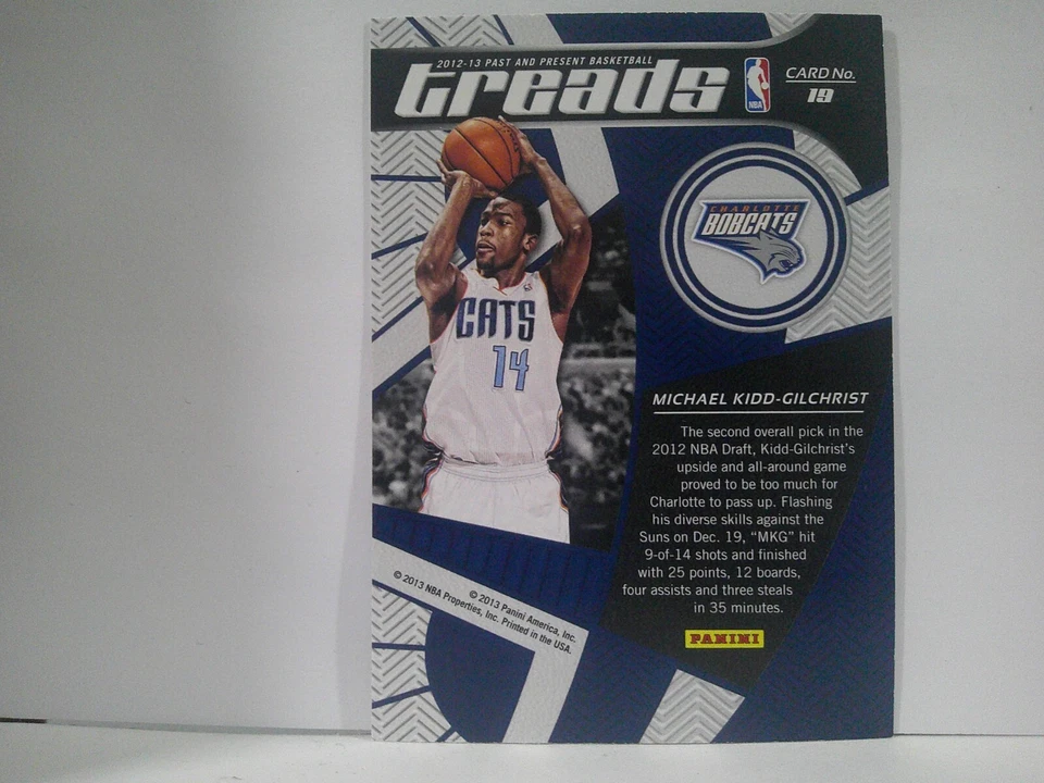 2012-13 Panini Past and Present Treads Bobcats Card #19 Michael Kidd-Gilchrist - Image 2 of 2
