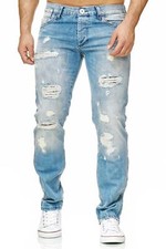 Lanceyy Jeans Uomo Jeans Strappati Uomo Strappato Buco Jeans Stile Semplice Uomo Casual Denim - Foto 6