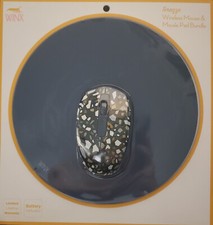 Winx Navy Blue Terazzo Wireless Mouse and Mouse Pad Bundle