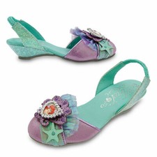 Disney Store The Little Mermaid Princess Ariel Costume Dress Shoes Girl Teal NEW